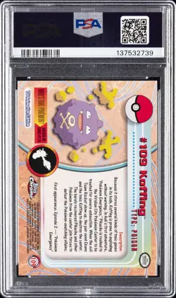 2000 TOPPS CHROME POKEMON T.V. #109 KOFFING PSA 10 - Image 2