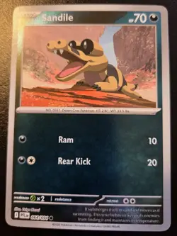 Sandile 064/094 Reverse Holo Common Phantasmal Flames Pokemon TCG - Image 1