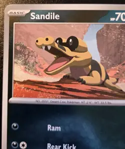 Sandile 064/094 Reverse Holo Common Phantasmal Flames Pokemon TCG - Image 2
