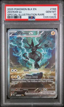 2025 POKEMON BLK EN-BLACK BOLT SPECIAL ILLUSTRATION RARE #166 ZEKROM EX PSA 10 - Image 1