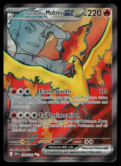TEAM ROCKET'S MOLTRES EX 208/182 ULTRA RARE DESTINED RIVALS POKEMON MP - Image 1