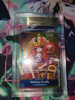 BGS 10 PRISTINE Monkey D. Luffy King One Piece Foil Convention Promo P-043 - Image 2
