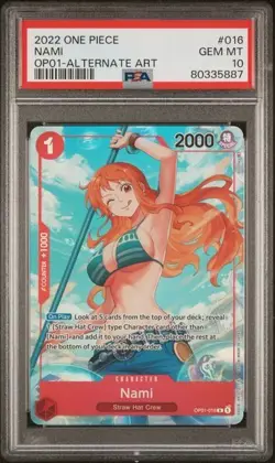 Nami OP01-016 PSA 10 Alt Art Alpha Pre-Errata One Piece - Image 1