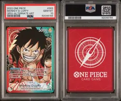 One Piece OP01-003 Monkey D Luffy Pre-Errata Alternate Art Leader PSA 10 - Image 1