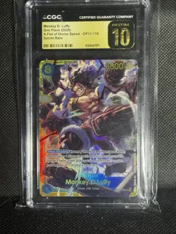 One Piece Monkey D. Luffy OP11-118 Secret Rare Holo CGC 10 (2025) - Image 1