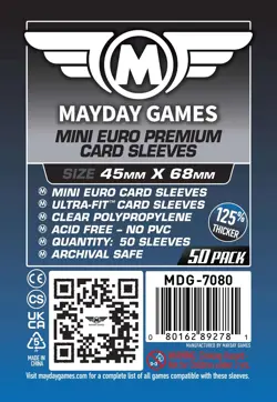 Mayday Games Card Sleeves - Mini Euro Size 45mm x 68mm (100ct) New Mayday Sleeve - Image 1