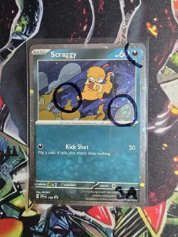 3 SWIRL Scraggy SVP186 COSMOS HOLO Black Star Promo Pokemon Card TCG 2025 S&V 3A - Image 1