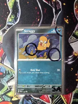 3 SWIRL Scraggy SVP186 COSMOS HOLO Black Star Promo Pokemon Card TCG 2025 S&V 3A - Image 2