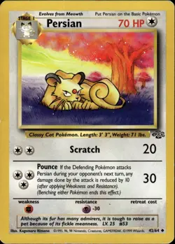 Persian Uncommon Jungle 42/64 Colorless Unlimited Pokemon Card - Image 1