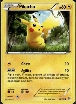 Pikachu Common XY BREAKthrough 48/162 Lightning Pokemon Card - Image 1
