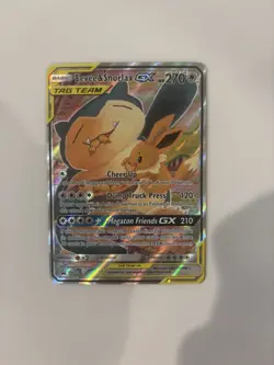 Pokemon Eevee & Snorlax GX SM169 SM Promo TAG TEAM GX Holo Card - Image 1
