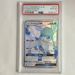 PSA 10 2019 Pokemon TCG Hidden Fates Shiny Vault Glaceon GX SV55/SV94 - Image 1