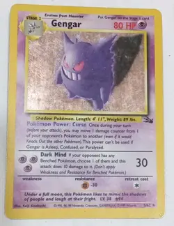Pokemon TCG Gengar 5/62 Fossil Holo Rare Holo 80 HP Stage 2 WOTC 1999 - Image 1