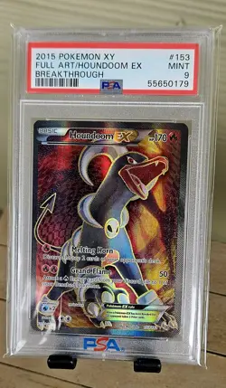 2015 Pokemon XY Houndoom EX FULL ART Breakthrough #153 PSA 9 MINT - Image 1