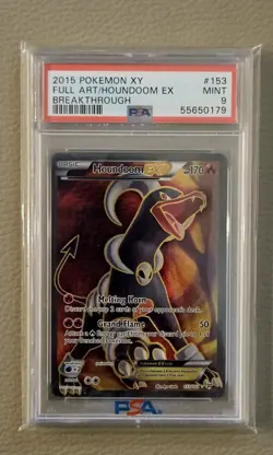 2015 Pokemon XY Houndoom EX FULL ART Breakthrough #153 PSA 9 MINT - Image 4