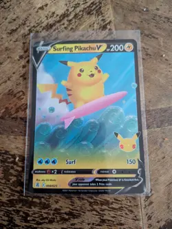 2021 Pokemon Celebrations Surfing Pikachu V 08/25 - Image 1