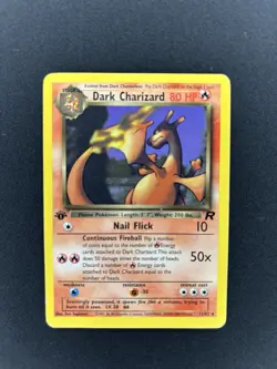 Pokemon TCG Dark Charizard 21/82 Team Rocket 1st Ed Holo Rare 1999 80 HP - Image 1