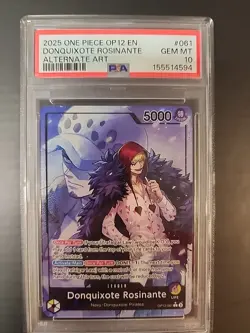 One Piece Donquixote Rosinante Alt Art Leader Op12-061 Psa 10 - Image 1