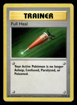 Full Heal 82/102 Shadowless Base Set Pokemon Card - Image 1