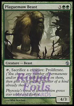 Plaguemaw Beast 1x FOIL MBS MTG Mirrodin Besieged NM Uncommon green - Image 1
