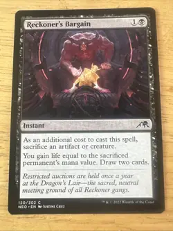 MTG Reckoner's Bargain NM-Mint Kamigawa: Neon Dynasty - Image 1