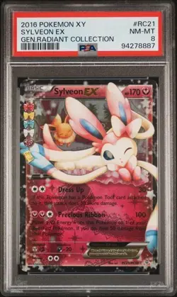 Pokemon TCG PSA 8 Sylveon Ex RC21 Generations Radiant Collection - Image 1