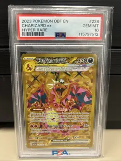 2023 POKEMON OBF EN-OBSIDIAN FLAMES HYPER RARE #228 CHARIZARD EX PSA 10 - Image 1