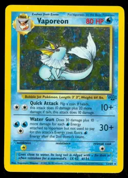 Pokemon VAPOREON 12/64 Jungle - RARE HOLO - NEAR MINT - Image 1