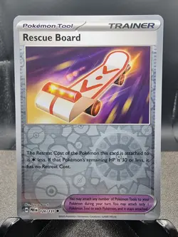Pokemon Prismatic Evolutions Rescue Board 126/131 Reverse Holo. - Image 1