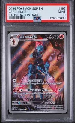 2024 Pokemon SSP EN CERULEDGE 197/191 Holo Illustration Rare MINT PSA 9 - Image 1