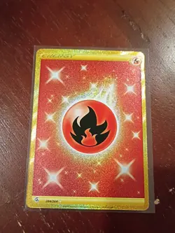 Pokemon Card TCG - Fire Energy 284/264 Fusion Strike Gold Secret Rare Holo NM - Image 1