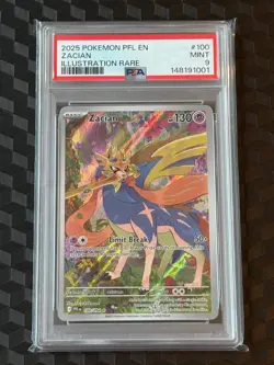 2025 POKEMON ZACIAN #100 CARD PHANTASMAL FLAMES PSA 9 - Image 1