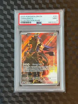 2025 POKEMON ZAMAZENTA #201 CARD DESTINED RIVALS PSA 9 - Image 1