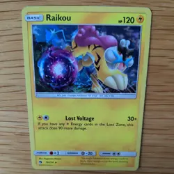 RAIKOU 79/214 POKEMON CARD (LOST THUNDER SET) CRACKED ICE HOLO - Image 1