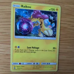 RAIKOU 79/214 POKEMON CARD (LOST THUNDER SET) CRACKED ICE HOLO - Image 3