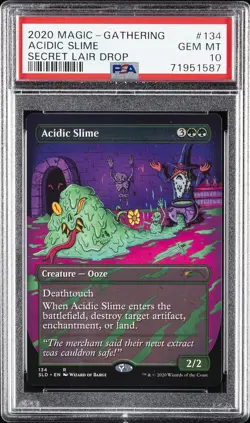 2020 MTG SECRET LAIR DROP PRIME SLIME #134 ACIDIC SLIME PSA 10 - Image 1