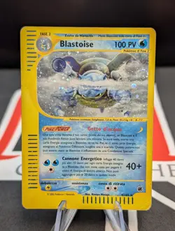 ITALIAN BLASTOISE 4/165 HOLO RARE EXPEDITION POKEMON TCG DAMAGED READ - Image 1