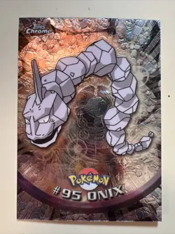 ONIX #95 Topps Chrome HOLO RARE Series 2 Pokemon Card Vintage 1998 - Image 1