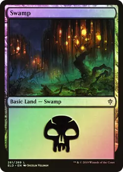 MTG FOIL Swamp - Throne of Eldraine #261 - Image 1