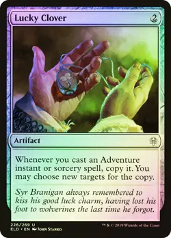 MTG FOIL Lucky Clover - Throne of Eldraine #226 - Image 1