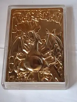 Pokemon Charizard Gold Metal Card 1999 Nintendo China Heavy Gold Plated $25 F/Sp - Image 1