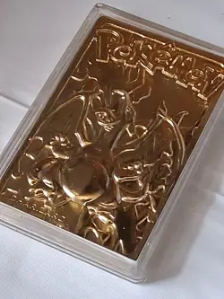 Pokemon Charizard Gold Metal Card 1999 Nintendo China Heavy Gold Plated $25 F/Sp - Image 3