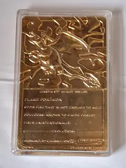 Pokemon Charizard Gold Metal Card 1999 Nintendo China Heavy Gold Plated $25 F/Sp - Image 5