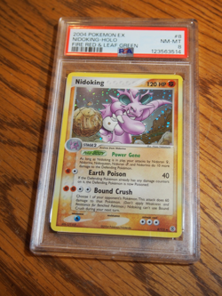 Pokemon 2004 Fire Red Leaf Green Nidoking holo card, PSA 8 - Image 1
