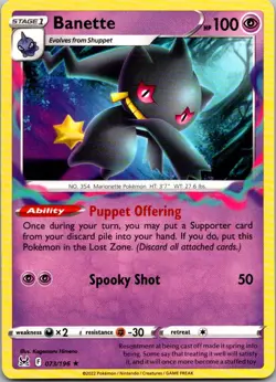 Banette 073/196 Rare Lost Origin Pokemon Near Mint - Image 1