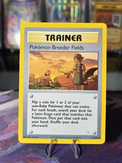 Pokemon Card Trainer - Pokemon Breeder Fields - Neo Revelation 62/64 - MP - Image 1