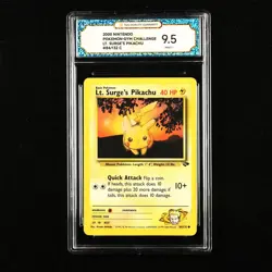 TQG 9.5 MINT+ 2000 Pokemon ENG Lt . Surge's Pikachu #84/132 C - Image 1