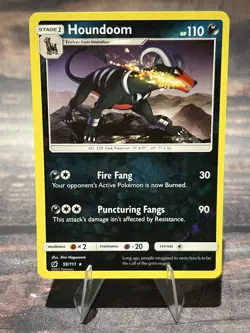 Houndoom 59/111 Reverse Holo Rare SM: Crimson Invasion Pokemon Card - Image 1