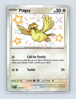 Pidgey 196/091 Shiny Rare Paldean Fates Pokemon Lightly Played - Image 1