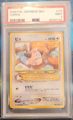 Pokemon TCG Cleffa Neo Gold, Silver Japanese #173 PSA 9 Rare Regular 2000 - Image 1